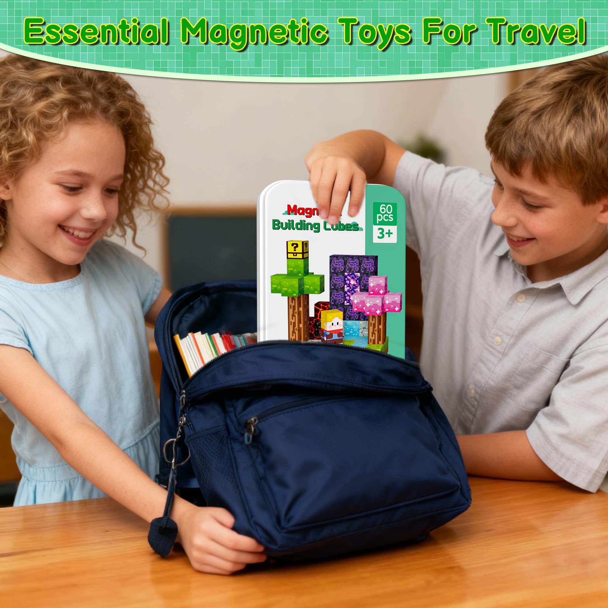 ilacven magnetic blocks kids playing enhances focus and motor skills