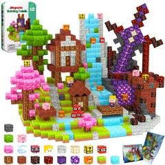 iLacven magnetic blocks travel set in a tin box for on-the-go play and learning