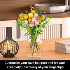 iLacven Rose Bouquet Building Set with adjustable stems and petals
