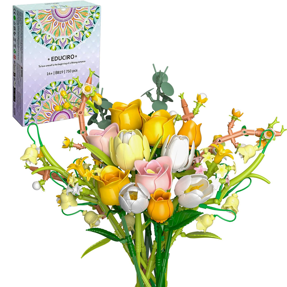 iLacven Rose Bouquet Building Set safe ABS materials for kids and adults