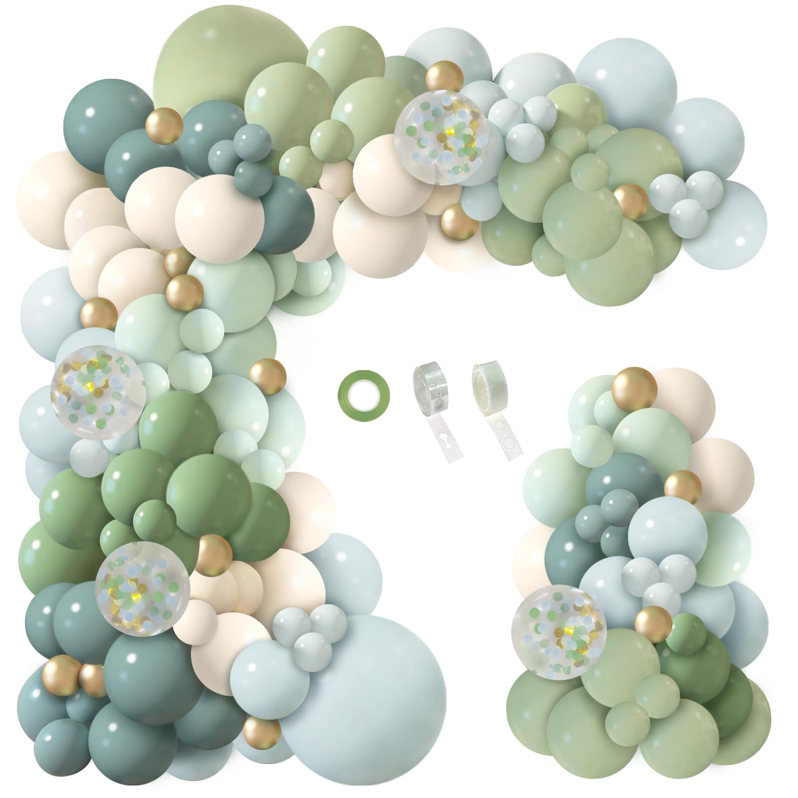 ilafm dusty blue green balloon arch kit enhances elegant baby showers and celebrations
