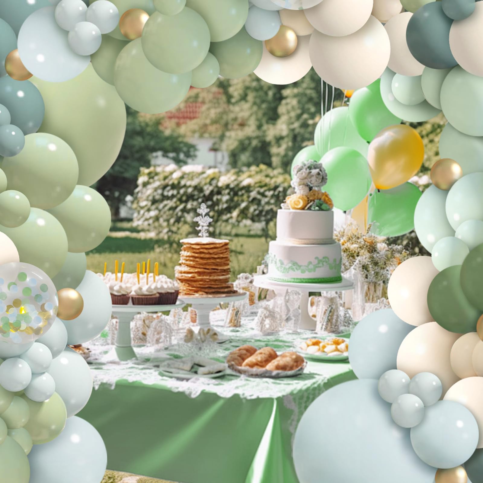 ilafm sand white gold confetti balloons add festive accents to weddings and showers