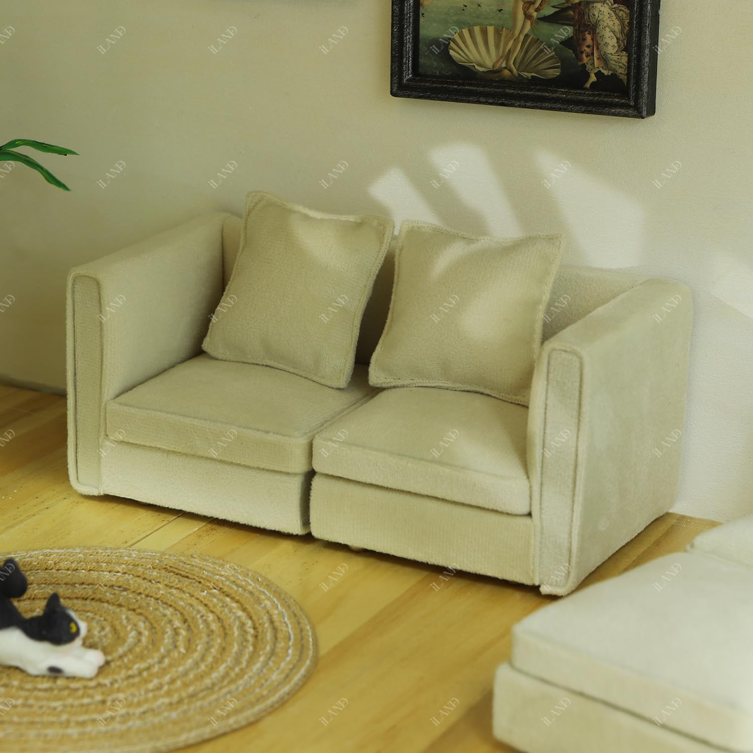 iland white velvet dollhouse sofa adds modern flair to tiny rooms