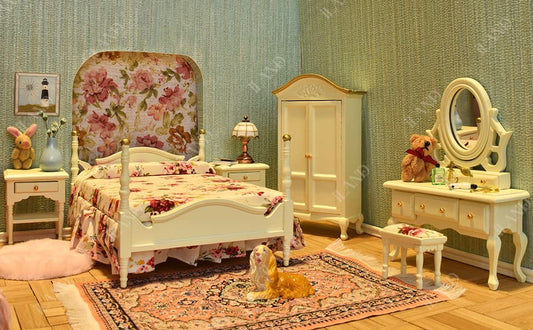 iland dressing table with stool in cream enhances pretend morning routines
