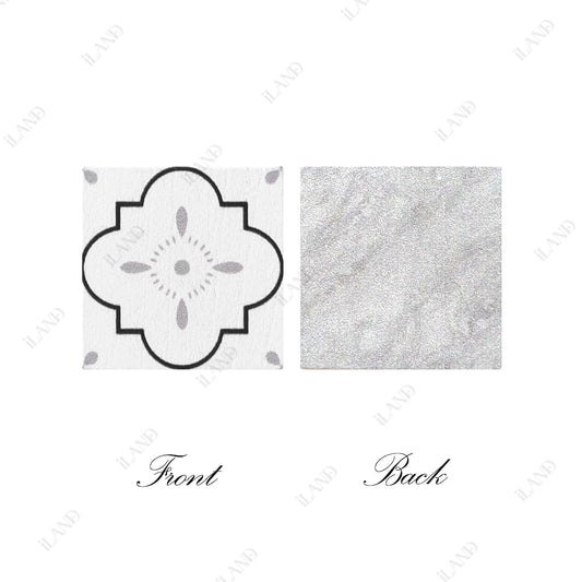 iland dollhouse flooring French white floral tiles add elegant interior touches.