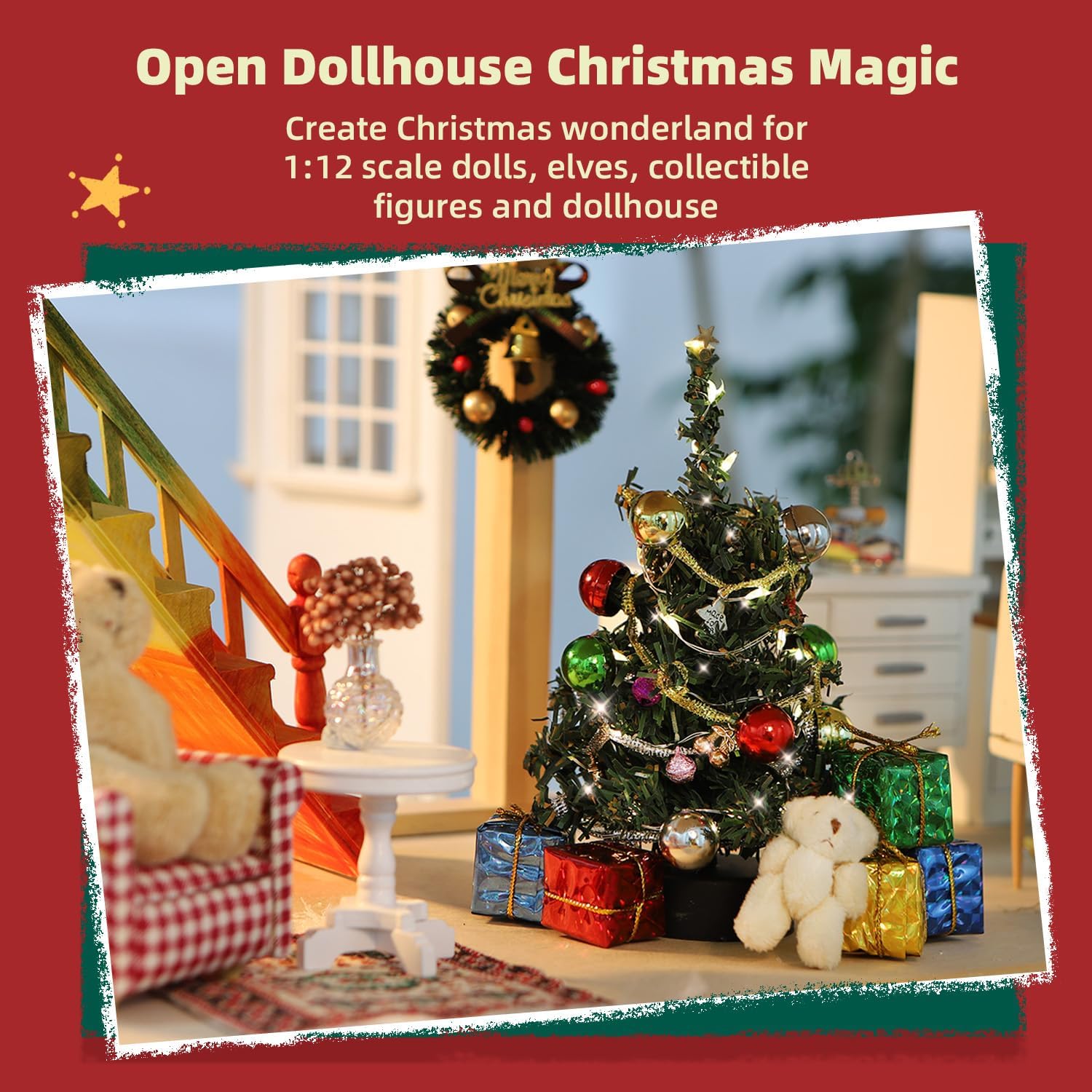 iland dollhouse LED light string illuminates tiny scenes with gentle sparkle.