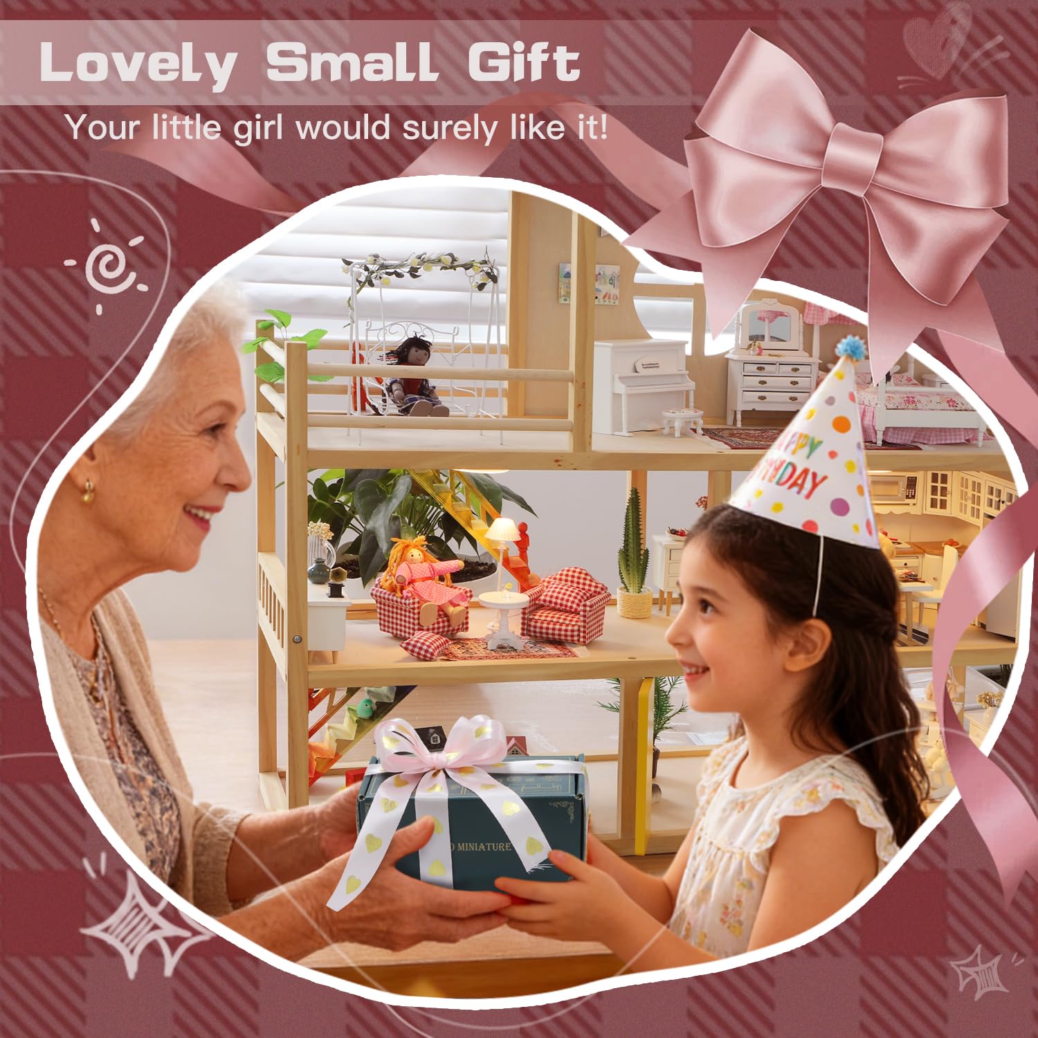 iland dollhouse living room scene supports imaginative storytelling.