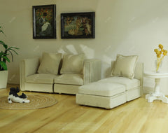 iland living room white sofa provides a versatile focal point for tiny spaces