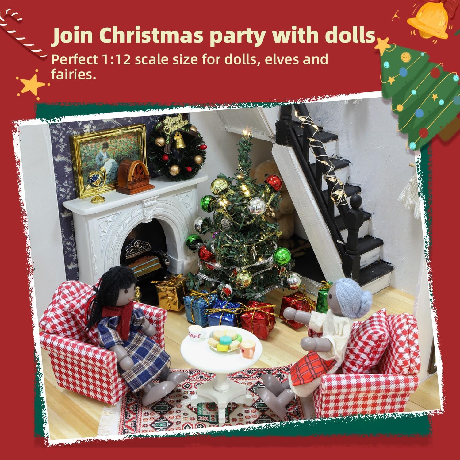 iland dollhouse plush teddy bear offers cozy whimsy for 1/12 scale rooms.