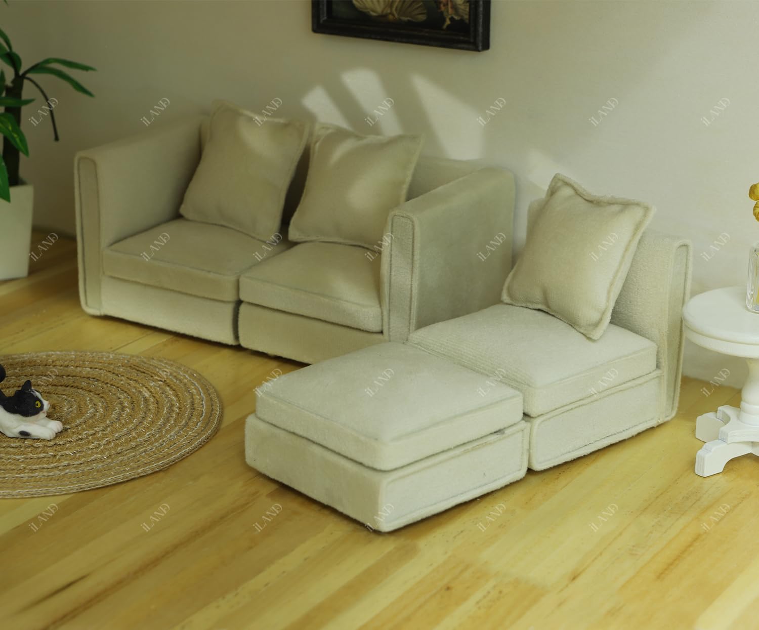 iland seating set with split design offers flexible dollhouse layouts