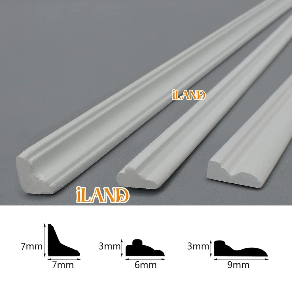 iland moulding panel set for 1:12 dollhouse, adds depth with a plaster-like finish