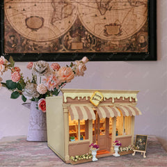 iland wooden dollhouse room box clear acrylic roof for day or night scenes