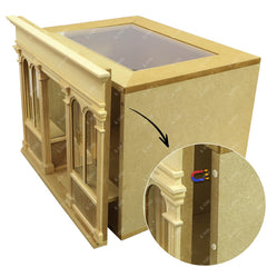 iland wooden dollhouse room box open doors for easy scene changes