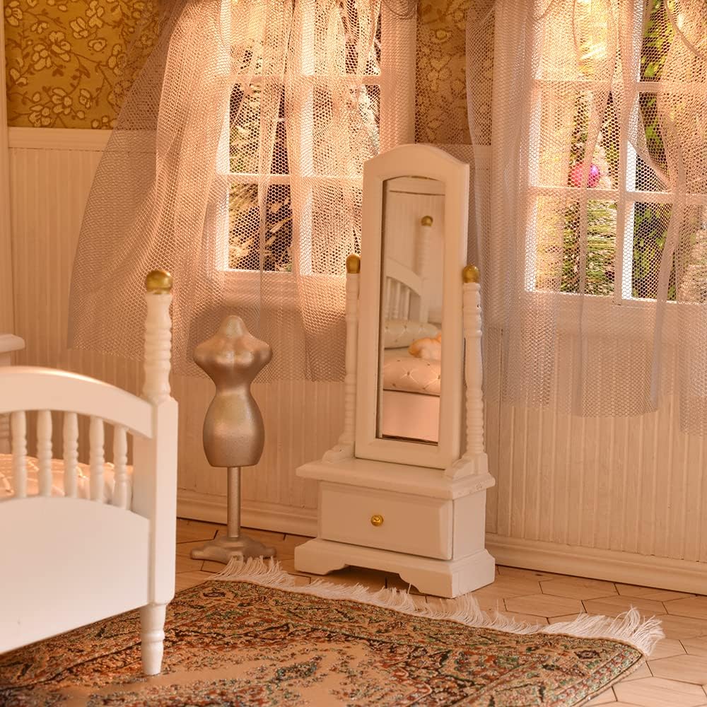 iLAND bedside table left complements the bed for a complete miniature bedside vignette