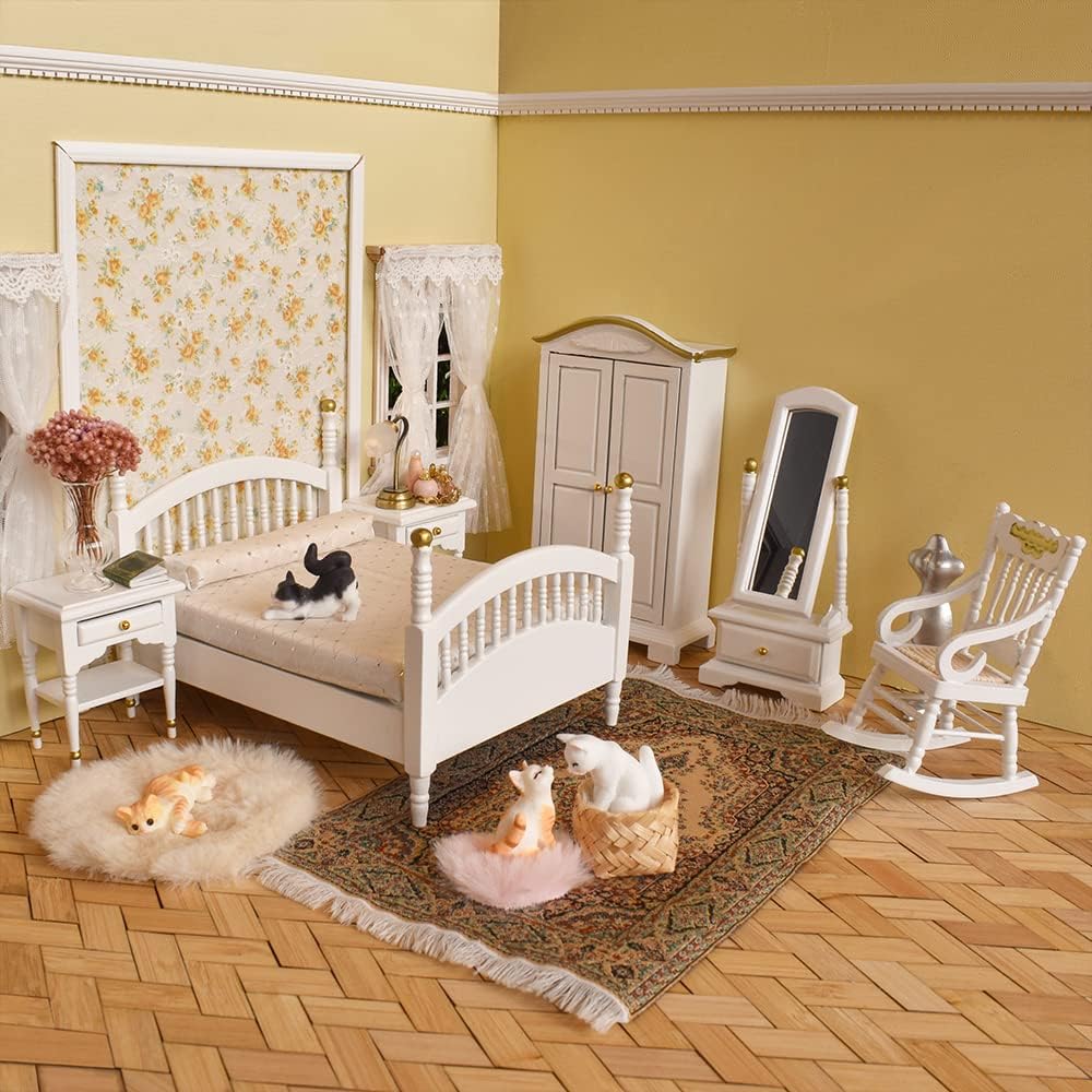 iLAND Victorian dollhouse bedroom set shown together creates a complete storytelling scene
