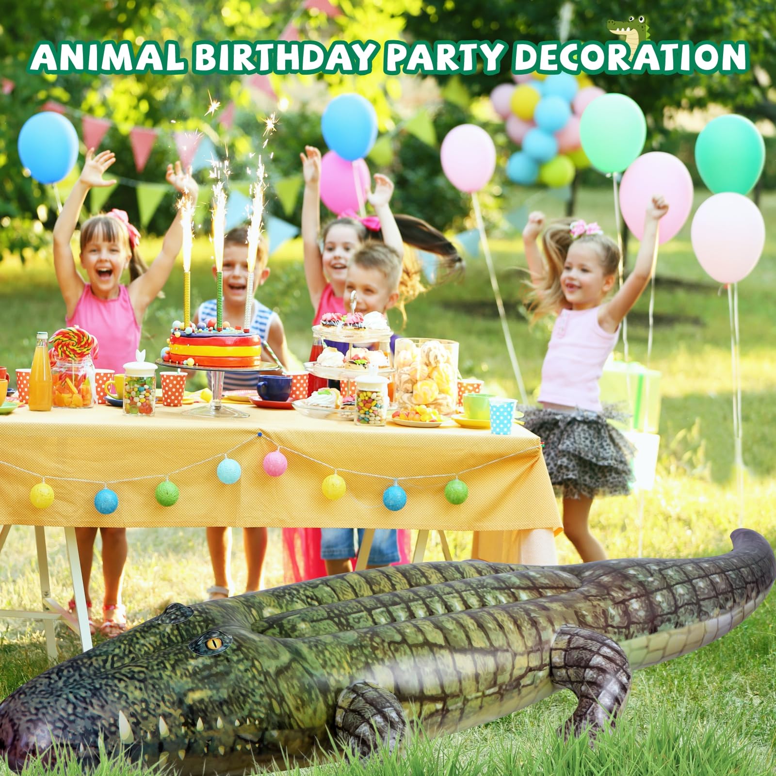 ILEISURELY giant alligator pool float storage folded, easy to store after events.