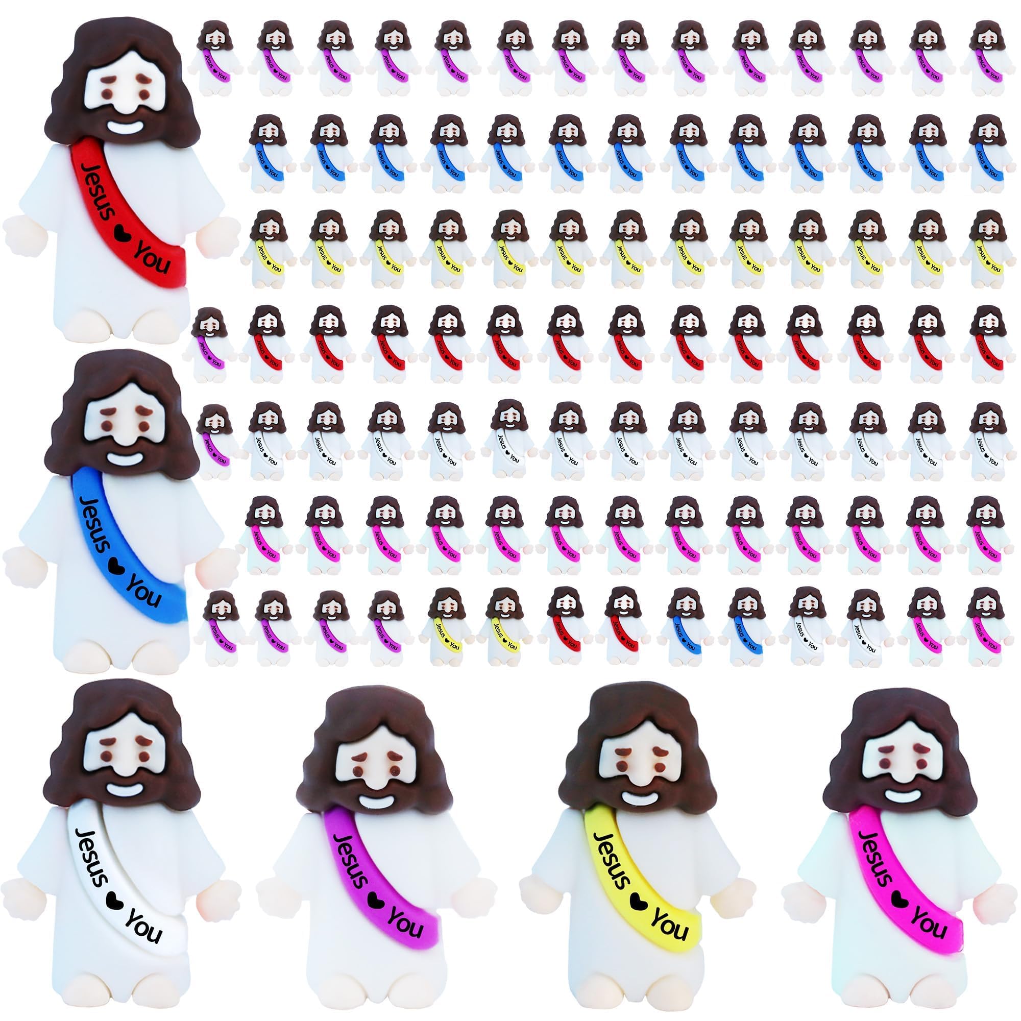 ILHSTY Little Jesus Figurine pack with bright colors for faith-filled gifting