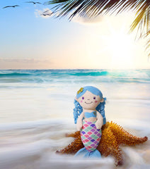 illuokey Mermaid Doll blue close-up of plush texture ideal for gentle hugs