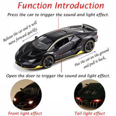 iLooboo alloy Black Lambo toy with lights and sounds adds lifelike appeal