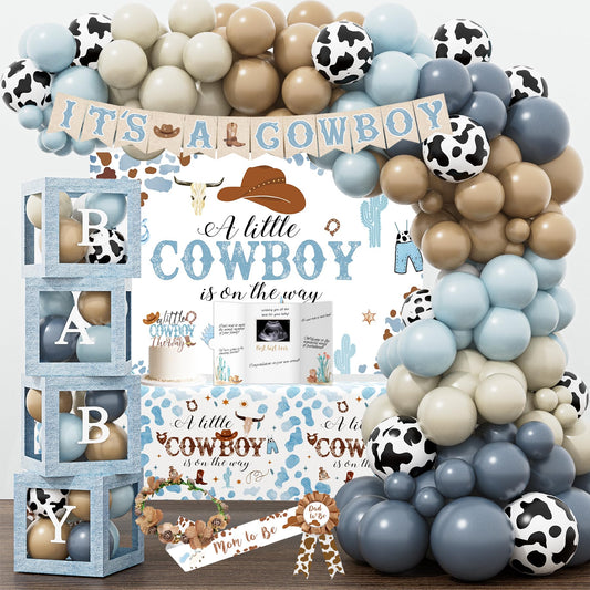 YJDFWAUT Cowboy Baby Shower Decorations | Western Boy Shower Party Supplies