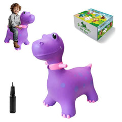 HotMax Bouncy Horse & Dinosaur Hopper Toy for Kids - Inflatable Ride-On for Toddlers (Purple)