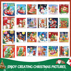 CutteeyFyry 4-Pack Paint by Number Sticker Book – Christmas Crafts & Travel Activities for Kids 4–10