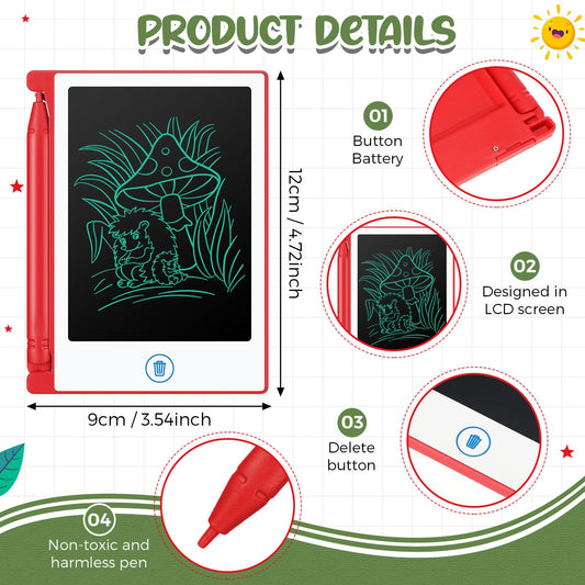 Zhehao 24 Pack LCD Mini Writing Tablet for Kids – 4.5-Inch Doodle Board Bulk Party Favors