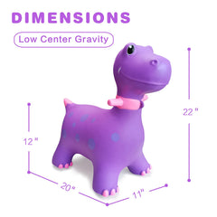HotMax Bouncy Horse & Dinosaur Hopper Toy for Kids - Inflatable Ride-On for Toddlers (Purple)