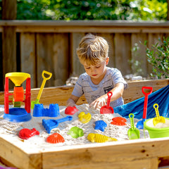 FUN LITTLE TOYS Beach Toys bucket supports sandcastle building and easy transport.