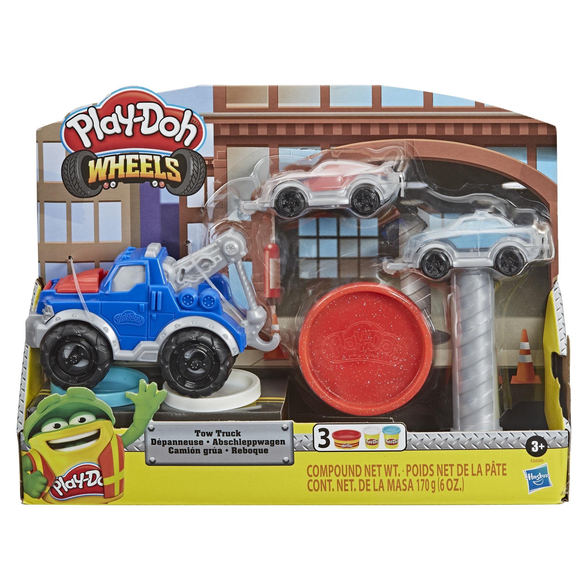 Play-Doh Wheels Tow Truck Toy for Kids 3+ — 3 Non-Toxic Colors