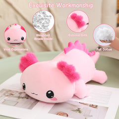 SQEQE Weighted Axolotl Plush — Soft Pink 9.8 Inch Weighted Plush Toy