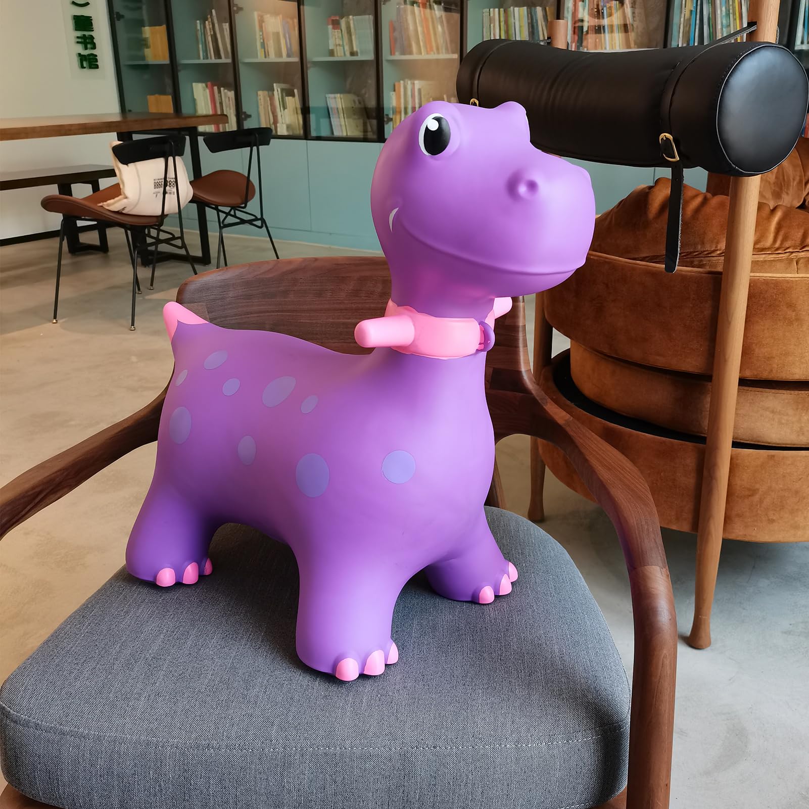 HotMax Bouncy Horse & Dinosaur Hopper Toy for Kids - Inflatable Ride-On for Toddlers (Purple)
