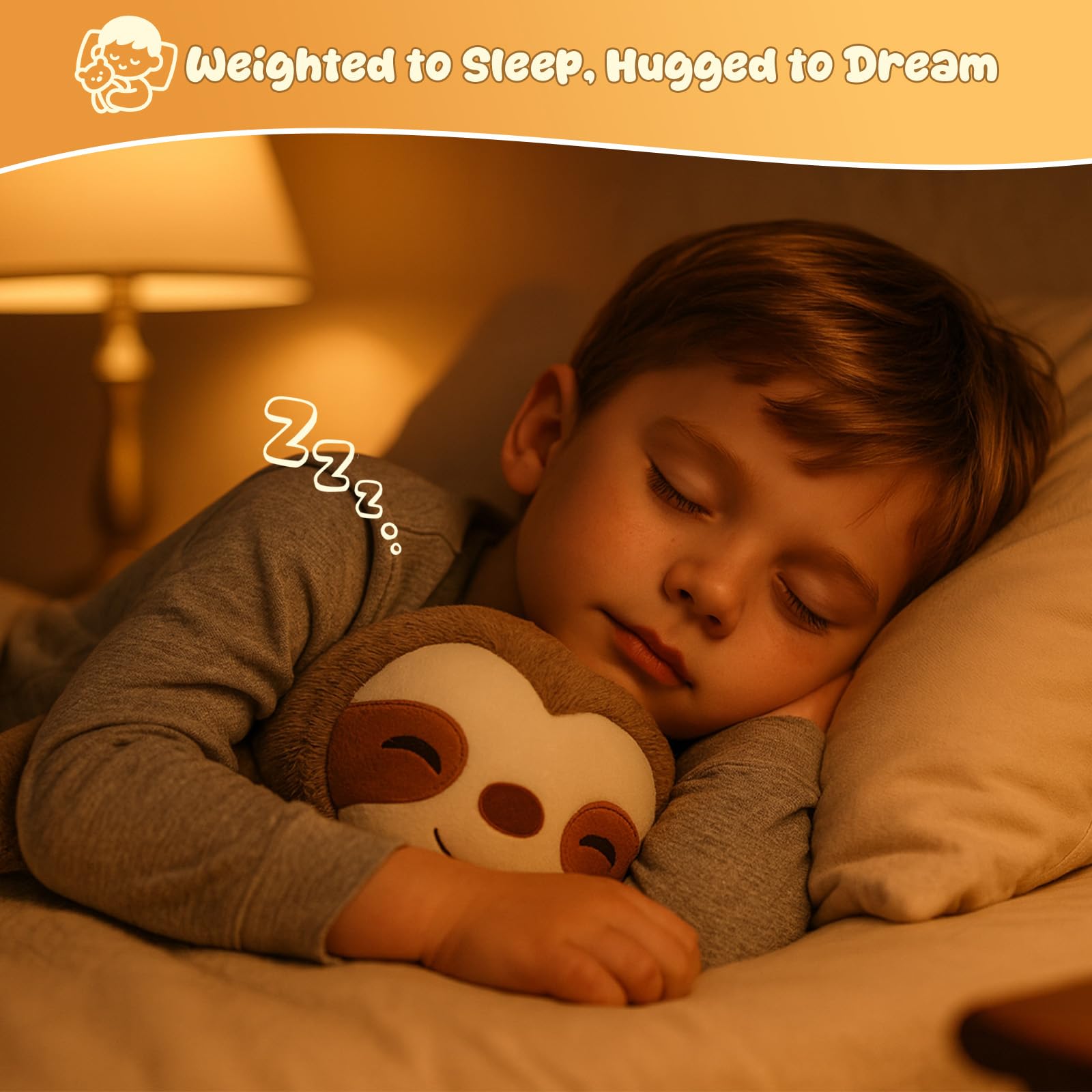 SQEQE Weighted Stuffed Animals Sloth Plush, Weighted Sloth Stuffed Animals Plushies, Soft Pillow Toy for Kids Adults, Christmas & Birthday Gifts 9.8 Inch, 0.8 Lb