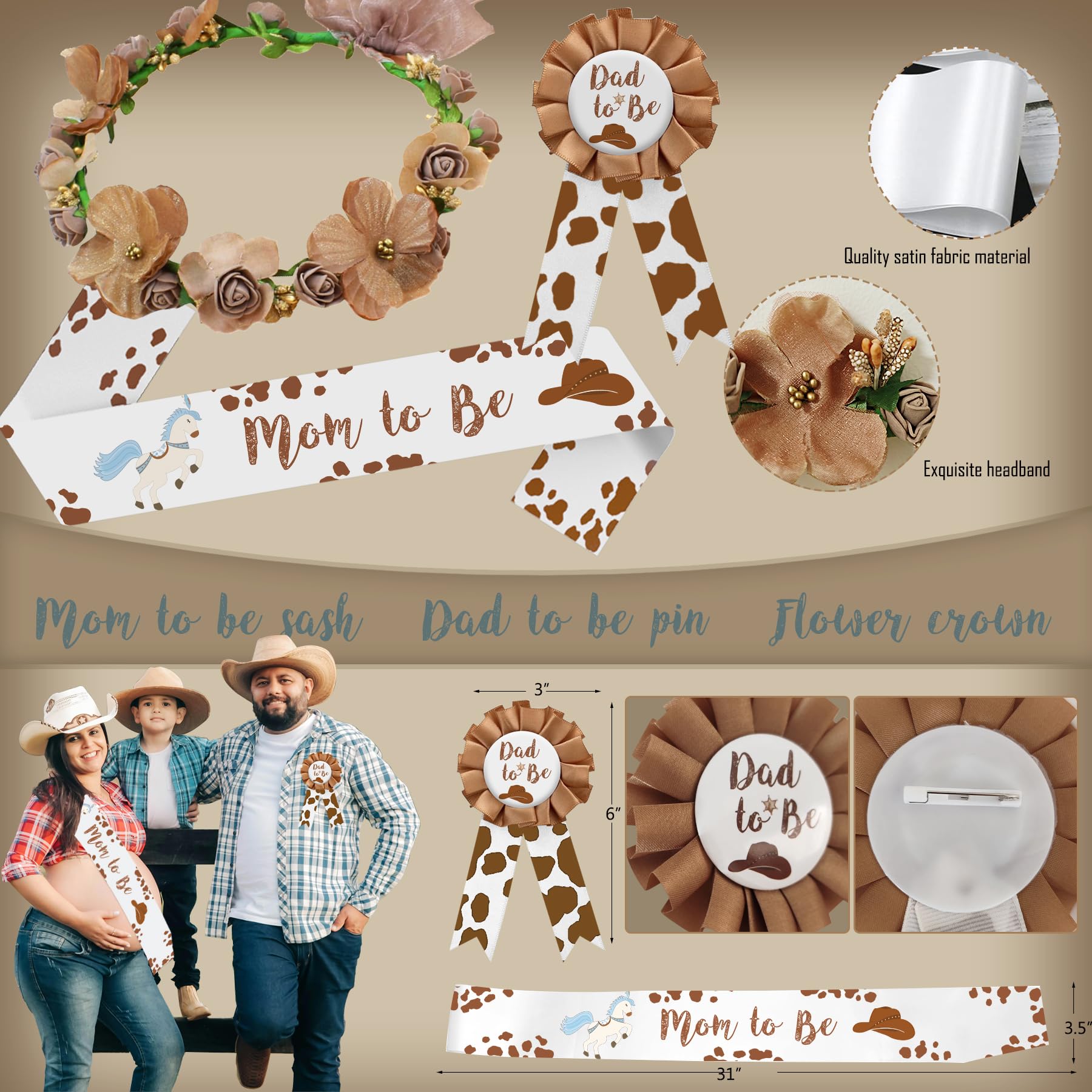 YJDFWAUT Cowboy Baby Shower Decorations | Western Boy Shower Party Supplies