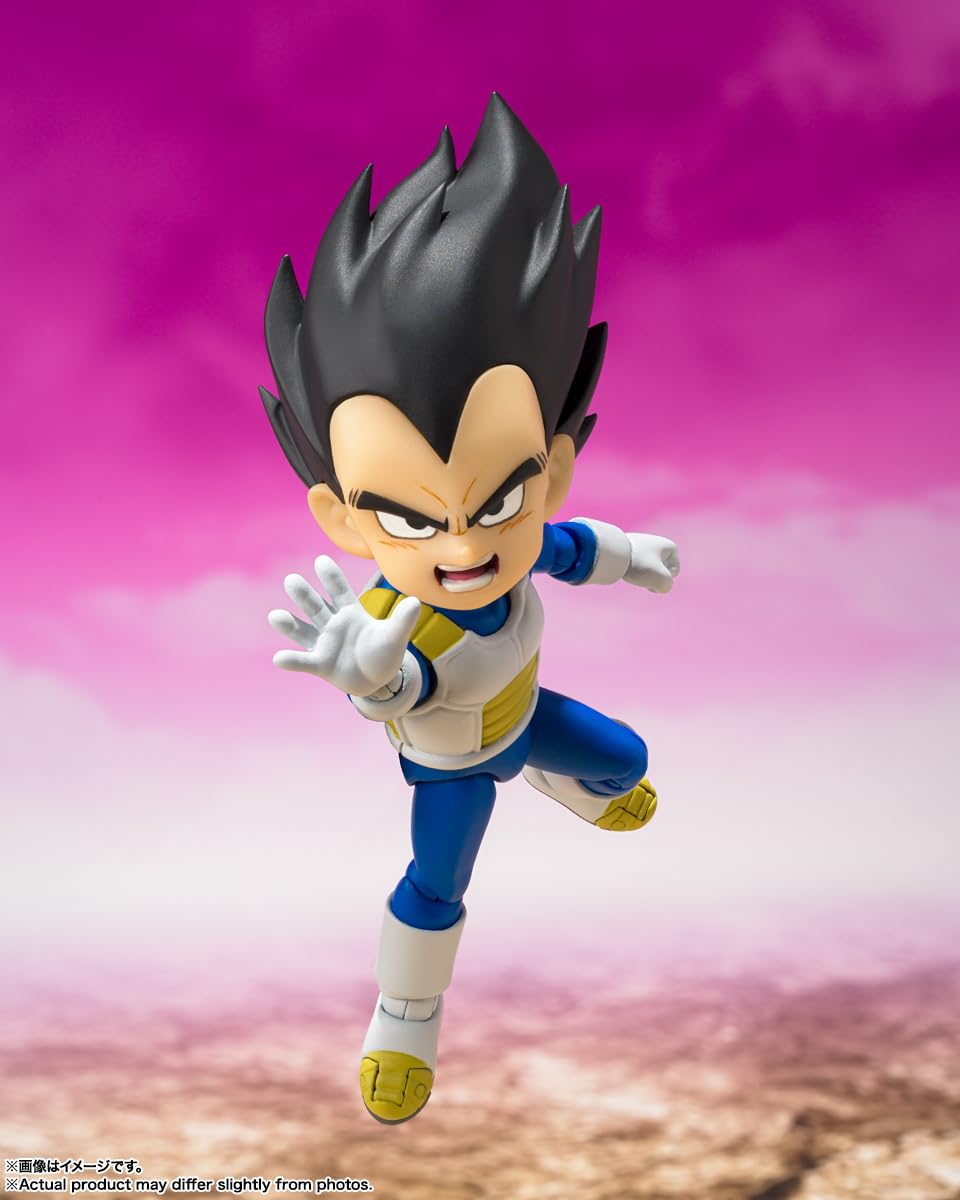 TAMASHII NATIONS Dragon Ball DAIMA Vegeta Mini S.H.Figuarts Figure – 2.8 inches tall – Officially Licensed