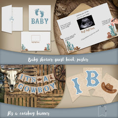 YJDFWAUT Cowboy Baby Shower Decorations | Western Boy Shower Party Supplies