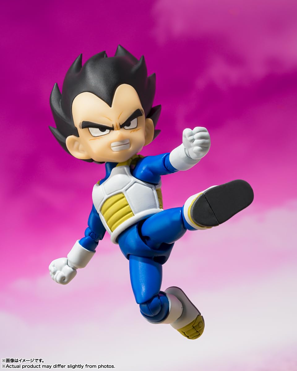 TAMASHII NATIONS Dragon Ball DAIMA Vegeta Mini S.H.Figuarts Figure – 2.8 inches tall – Officially Licensed