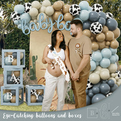 YJDFWAUT Cowboy Baby Shower Decorations | Western Boy Shower Party Supplies