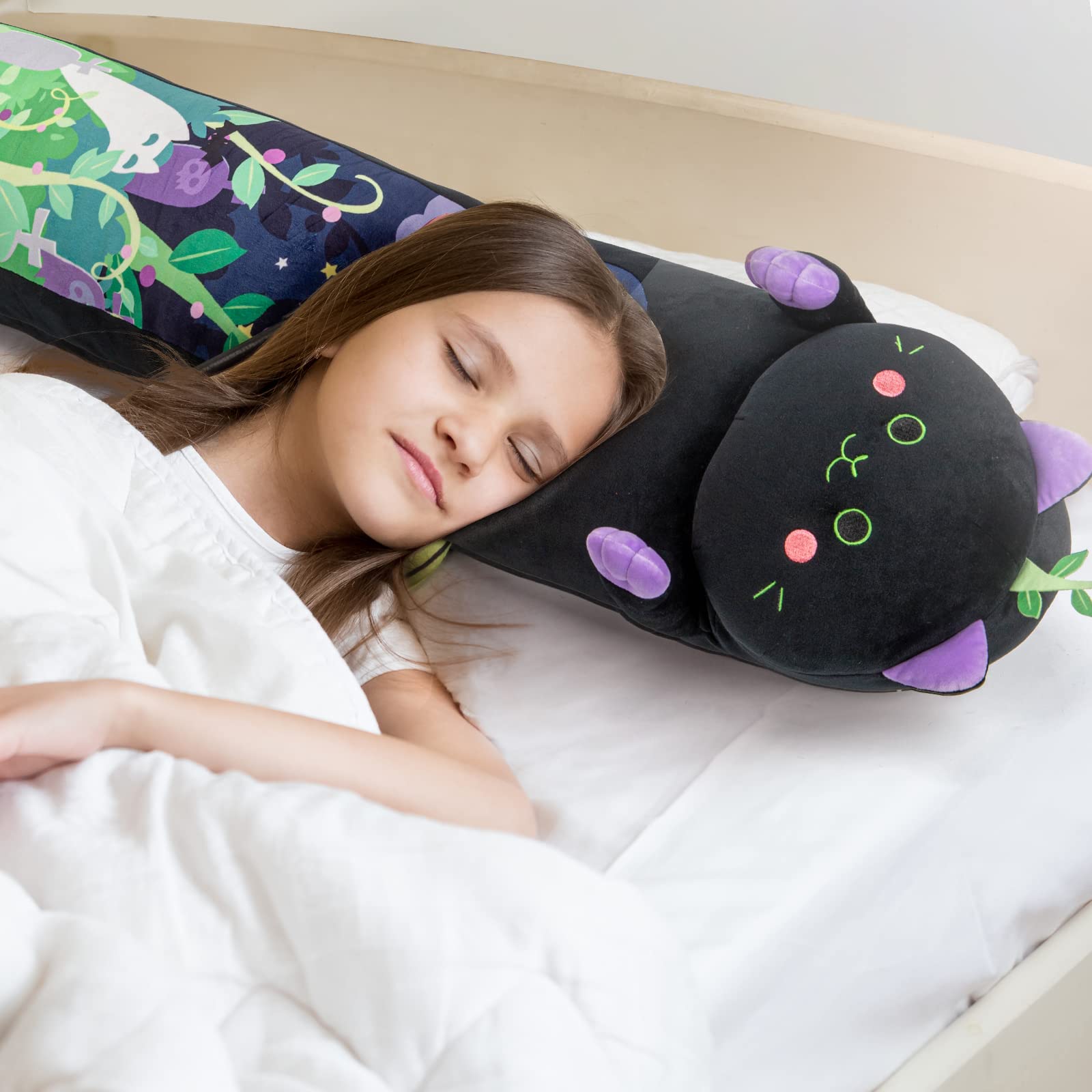 Mewaii Long Cat Plush - 5 Sizes Giant Body Pillow, Kawaii Black Cat Stuffed Toy