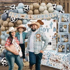 YJDFWAUT Cowboy Baby Shower Decorations | Western Boy Shower Party Supplies
