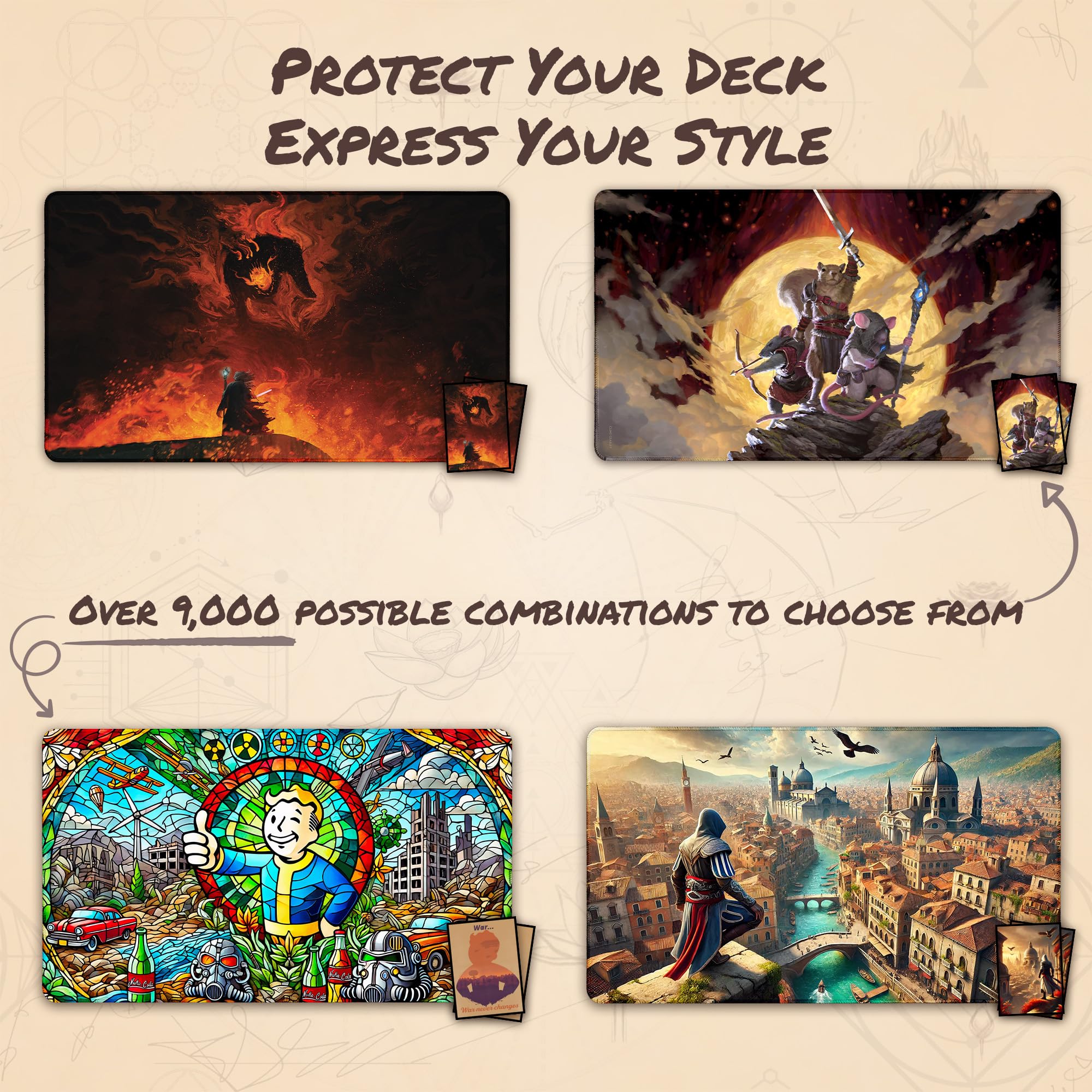 War Never Changes MTG Card Sleeves (Textured) – 104 Count Standard Size | Wizcraft Gaming