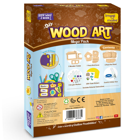 Imagimake DIY Wood Art Mega Pack photo frame-1 for memories and motor skills.