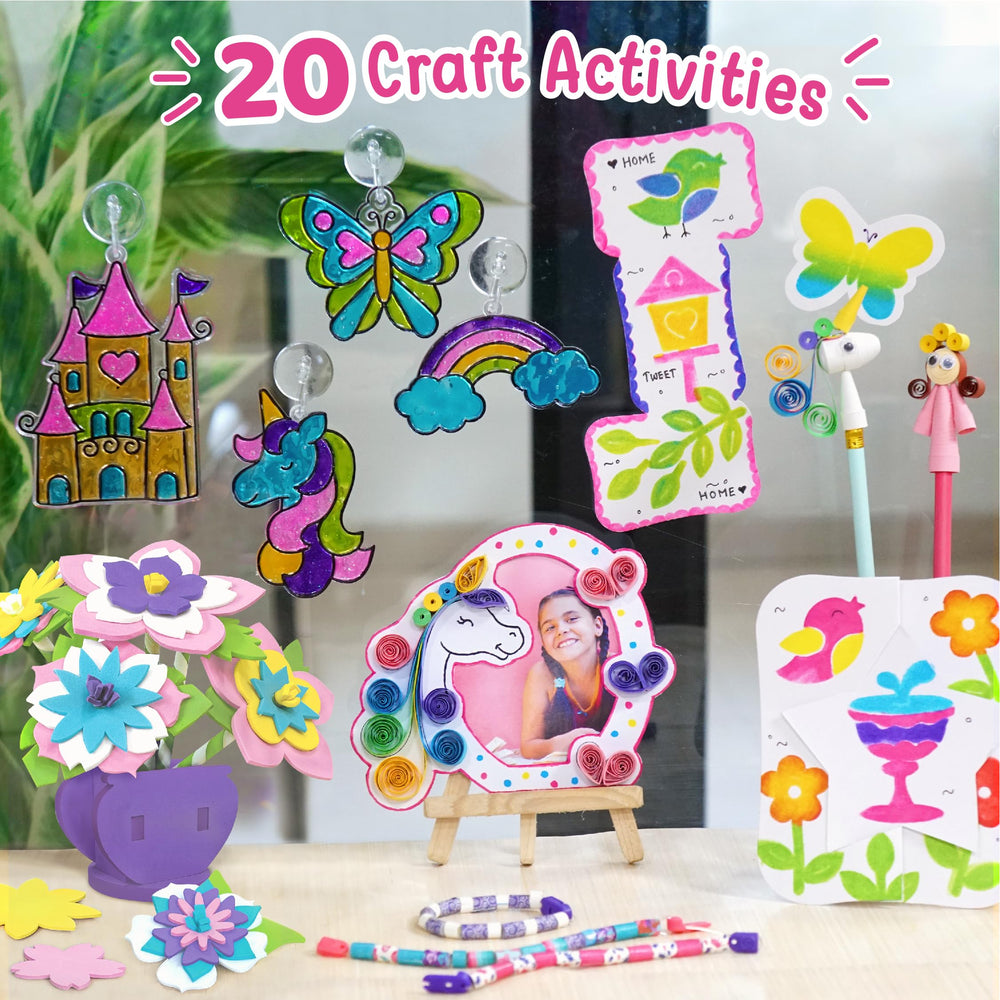 Imagimake Fabulous Craft Kit stained-glass project demonstrates bright, translucent effects with simple steps.