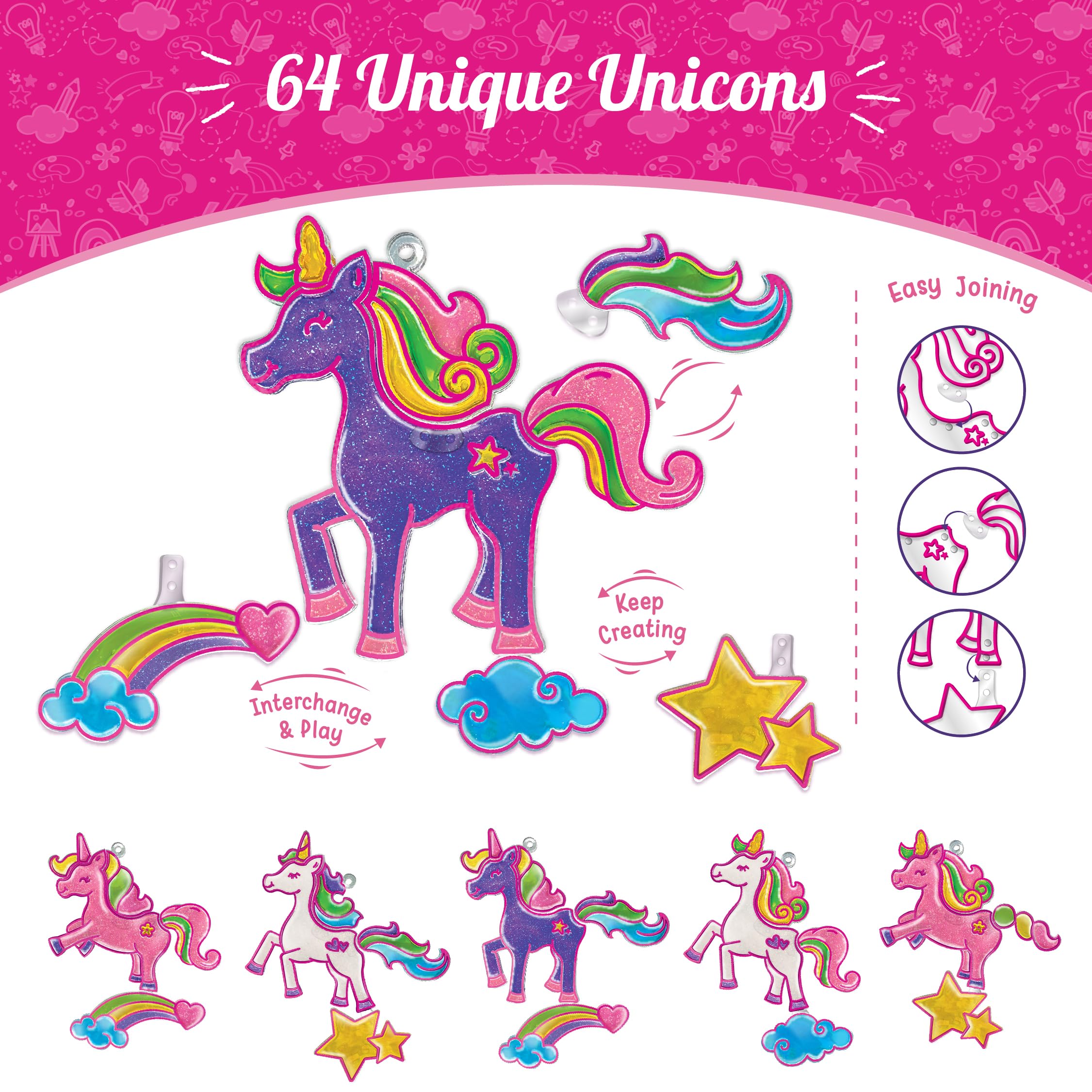 Imagimake interchangeable parts unicorn kit lets kids craft many looks.