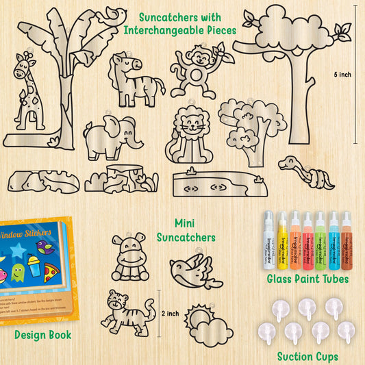 Imagimake Jungle themed interchangeable pieces enable 300 plus scene ideas.