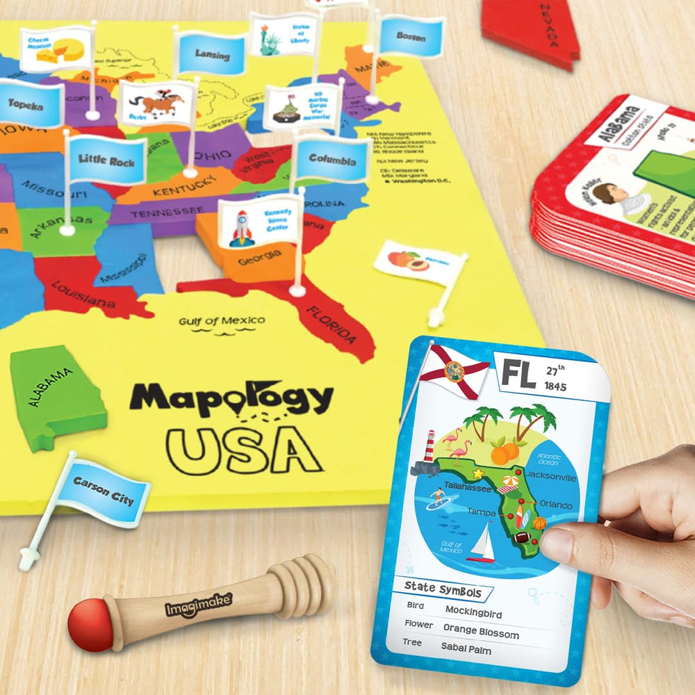 Imagimake Mapology game cards deck for geography challenges and play.