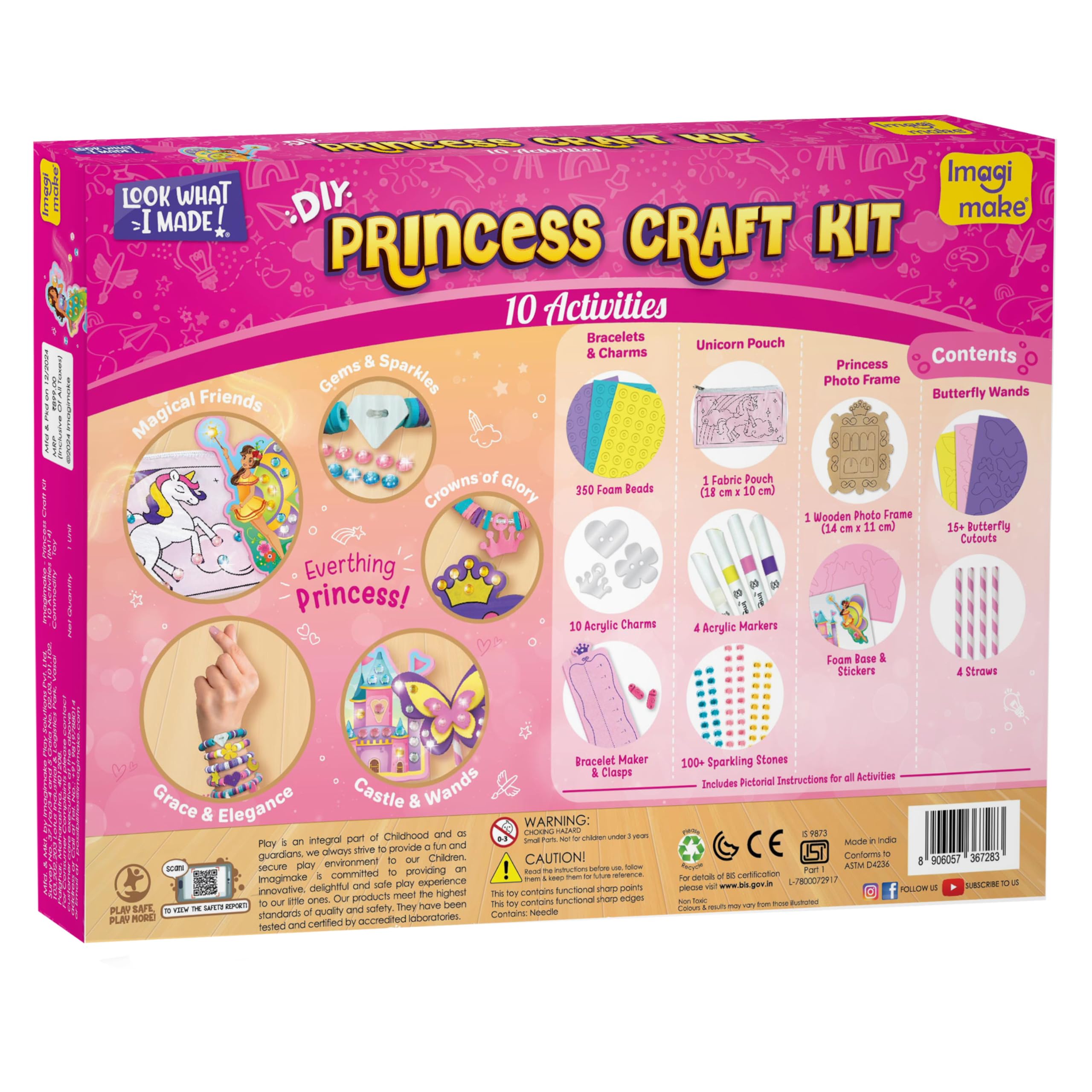 Imagimake Princess Craft Kit pictorial guides for easy crafting