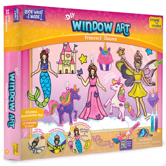 Imagimake princess suncatcher pieces ready for glittering window art