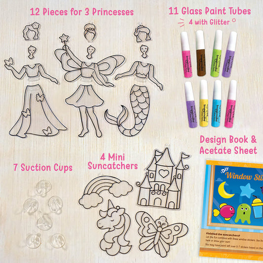 Imagimake princess-unicorn dream scene with glitter paints ready to sparkle in sunlight