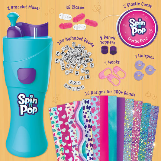 Imagimake Spin n Pop sparkly beads closeup, vibrant colors spark imagination.